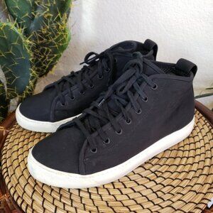 JAMES PERSE LA $395 Black Carbon Nylon Scuba Mid-Top Shoes Sneakers size 9